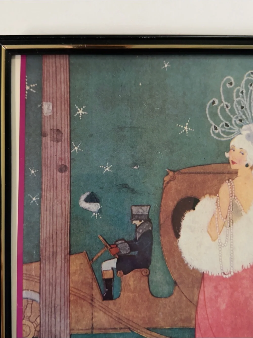 VTG Condé Nast 1918 Vogue Cover Print – Framed Helen Dryden Art Deco Beauty